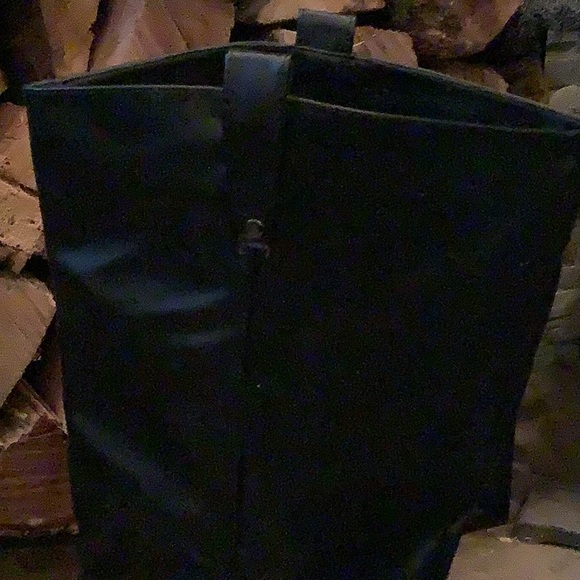 Knee length black vegan leather boots size 11. Wide calf. - Picture 4 of 6